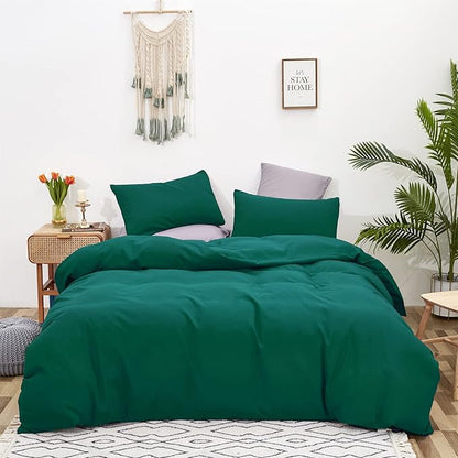 Solid Green Comforter Set Full Pure Emerald Green Soft Lightweight Green Beddig Quilt Set for Men Women Teens Adult Durable Green Full Blanket(Full(80''x90''), Green Comforter)