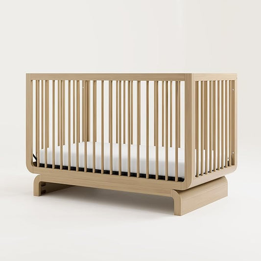 Storkcraft Santorini Deluxe 5-in-1 Convertible Crib with Bonus Toddler Guardrail (Driftwood) – GREENGUARD Gold Certified, Toddler Guardrail Included in Box, Fits Standard Crib Mattress