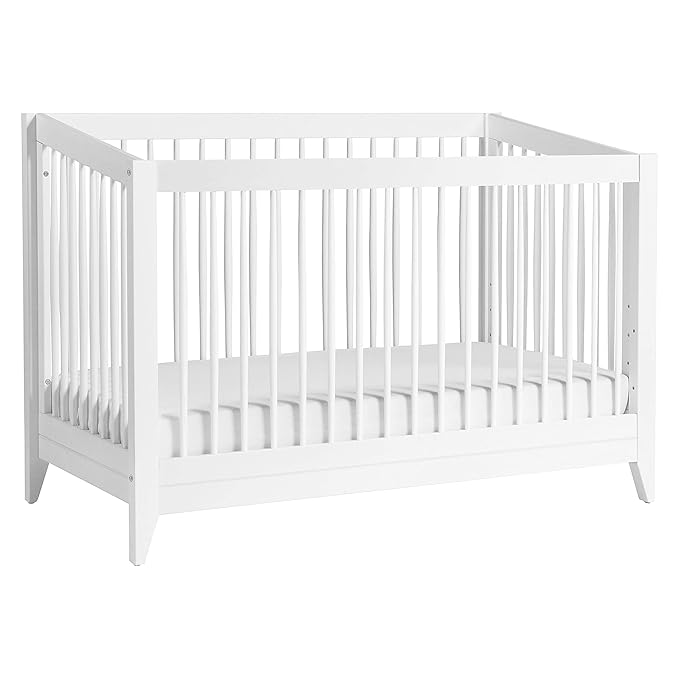 Babyletto Sprout 4-in-1 Convertible Crib with Toddler Bed Conversion Kit in White, Greenguard Gold Certified