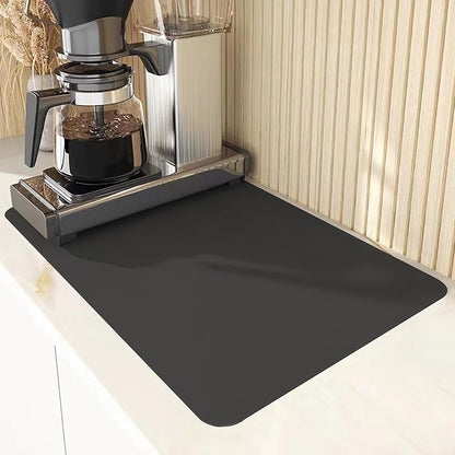 Silicone Placemats, Food-Grade Non-Slip Waterproof, Dining, Stain Resistant, Countertop Protector, Kitchen Counter Mat, Heat Resistant, Baking mat Dishwasher Safe (Black, 1)