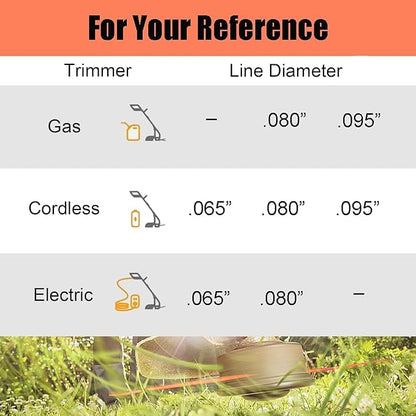 WOTIAN Weed Eater String 0.095 Inches Square Twisted Trimmer Line .095" 328ft Square Twist Weed Wacker String of Premium Nylon Compatible with Stihl Echo Grass Cordless Electric Trimmer,Orange