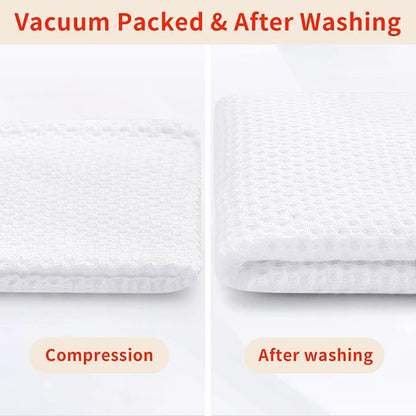Homaxy 100% Cotton Waffle Weave Kitchen Towels, 3-Pack, White | 13 x 28 Inches, Ultra Soft Absorbent Dish Towels, Quick Drying Cleaning Towels