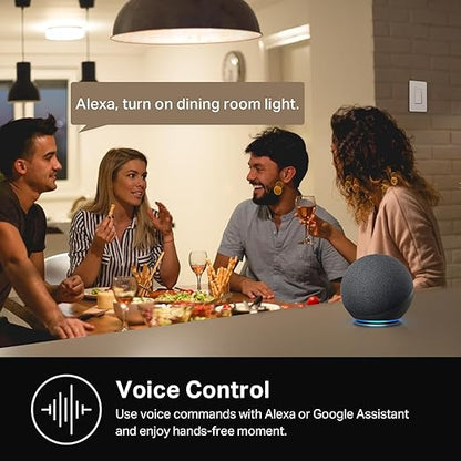 Kasa Smart 3 Way Switch HS210 KIT, Needs Neutral Wire, 2.4GHz Wi-Fi Light Switch works with Alexa and Google Home, UL Certified, No Hub Required, White,2 Count (Pack of 1)