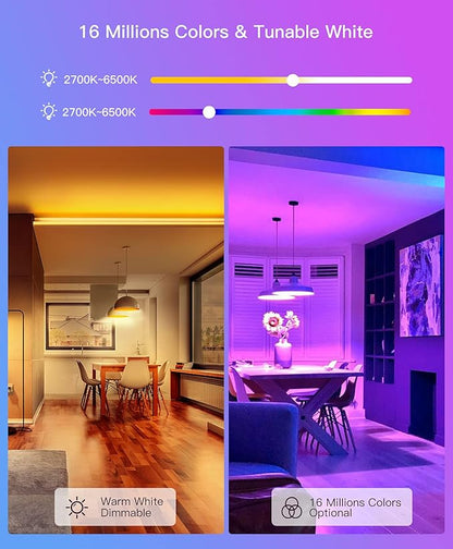 TREATLIFE Smart Light Bulbs, UL Certified WiFi Bluetooth Color Changing Light Bulb, A19 LED Smart Bulb Works with Alexa & Google Home, 60W Equivalent 800 Lumen, for Smart Home Lighting