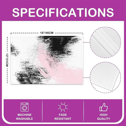 Feelyou Pink White Black Placemats Set of 4 18"x12" Kids Abstract Placemat for Kitchen Dining Table Decor Indoor Outdoor for Boys Geometric Table Place Mats, Modern Art Luxury