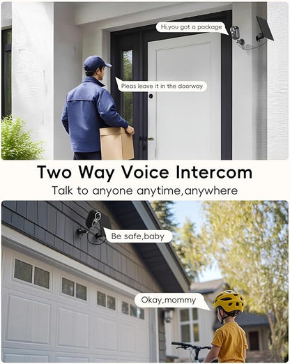 ZUMIMALL Solar Security Cameras Wireless Outdoor, 2K Outdoor Camera Wireless Solar Powered, 2.4G WiFi Battery Camera, 3MP Color Night Vision, Magnetic Mount,Siren,PIR/AI Analyse, IP66, Cloud, Alexa
