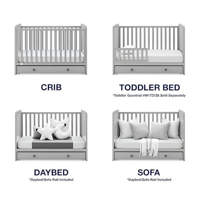 GAP babyGap Graham 4-in-1 Convertible Crib with Storage Drawer - Greenguard Gold Certified, Grey/Dark Grey
