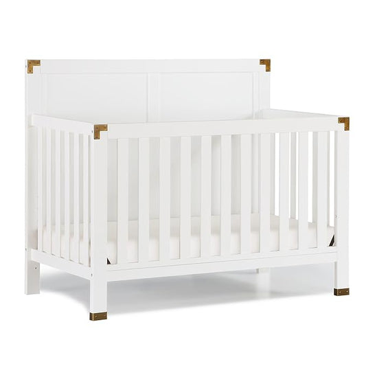 Baby Relax Miles 5-in-1 Convertible Crib, Nursery Furniture, Classic White