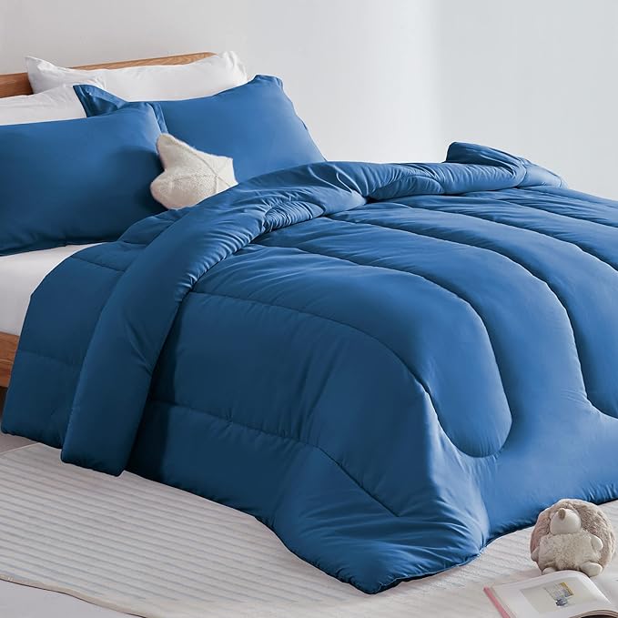 SLEEP ZONE Kids Blue Bedding Twin Comforter Set - Super Soft & Cute Printed 2-Piece Comforter Set All Seasons for Boys, Fade Resistant, Machine Washable (Blue)
