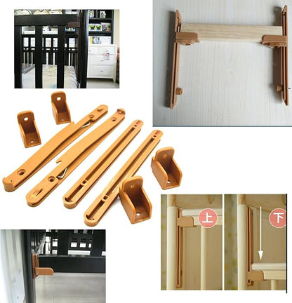 Crib fence Lifter Lifting Rail Connection Set Brown w Screws