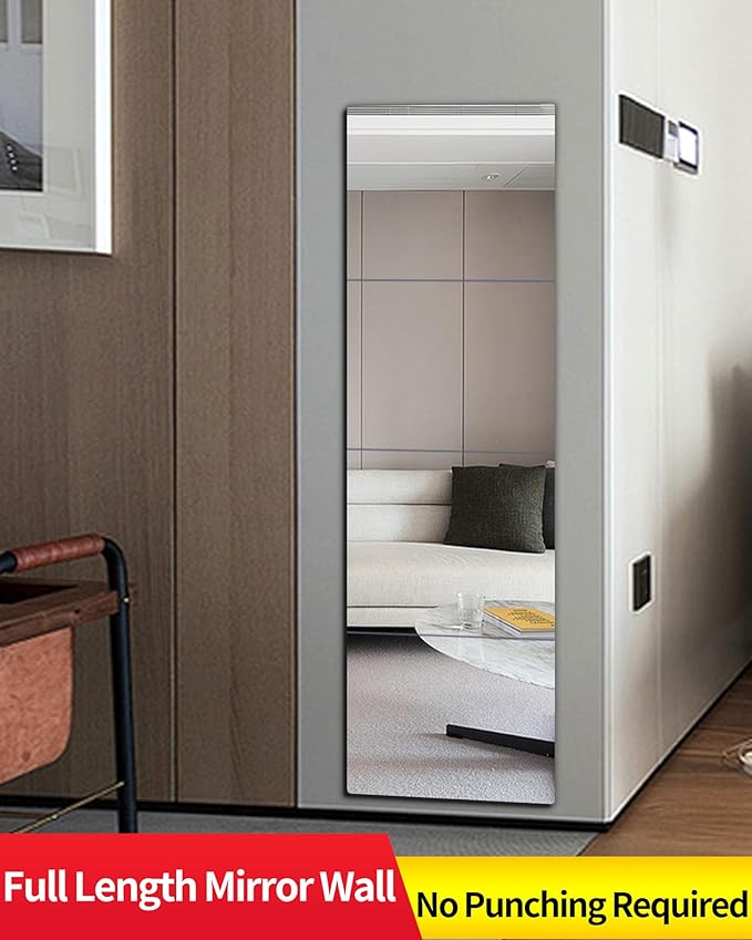 Shatterproof Wall Mirror Full Length for Bedroom, Acrylic Gym Mirrors For Home, Extra Thick: 0.12 inch, 12 x 12 inch x 4 Pcs, Workout Mirrors Safe for Kids, Over The Door, Long Wall Mounted
