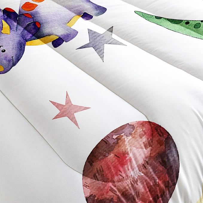 CVHOUSE Dinosaur Bedding Set,Dinosaur Comforter,Dinosaur Comforter Set Queen,Microfiber Quilt Set with 1 Comforter and 2 Pillow Cases- 3 Piece