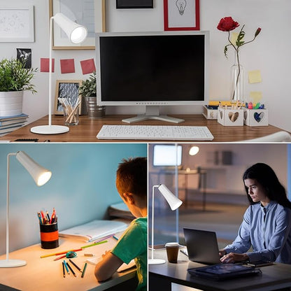 LED Desk Lamp, Cordless Rechargeable Table Lamp with 3 Brightness Levels, Dimmable, Removable Touch Lamp for Reading Bedroom Home Office Study(white)