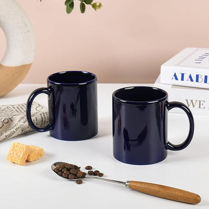 BYCNZB 12oz coffee mug set of 6 Coffee Mugs for Coffee, Tea, Cocoa, Milk（cobalto）