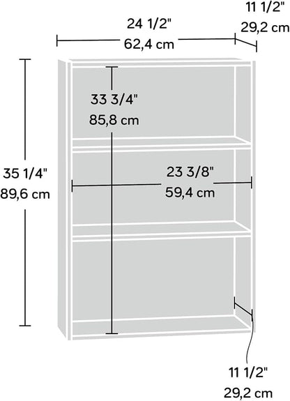 Sauder Beginnings 3 Bookcase/Book shelf, L: 24.57" x W: 11.50" x H: 35.28", Cinnamon Cherry finish