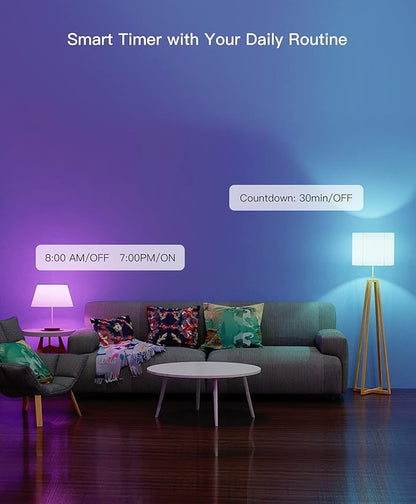 Treatlife Smart Light Bulb, Dimmable Multicolor and White LED Bulb, Compatible with Alexa, Google Assistant, A19 E26 8W (60W Equivalent), No Hub Required, 2 Pack