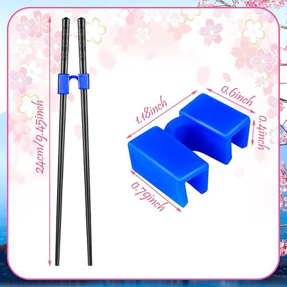 5 Pairs Reusable Chopsticks Helpers Training Chopstick for Beginner Replaceable Practice Chopsticks Non-slip Training Chopstick for Adults Learner(Polymer,Black)