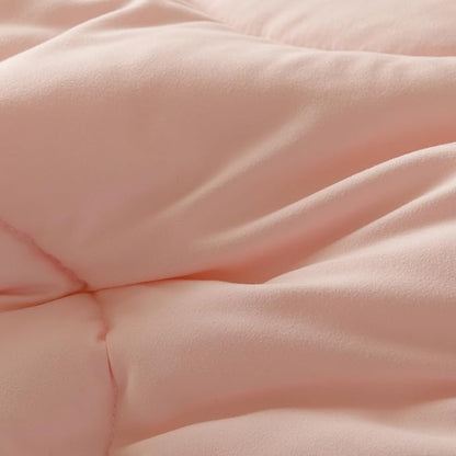 Pink Flower Comforter Queen Pink Sunflower Print Bed Queen Comforter Set 3 Pieces Dark Pink Floral Comforter Set for Women Girls Bedroom Decor All Season Hotel Quality Comforter Set