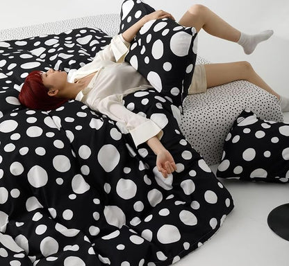 White Polka Dots Comforter California King Black White Dots Print Reversible Gingham Cal King Bedding Comforter Set Boys Girls Black White Bed Sets Soft 3Pcs Cal King Comforter Sets