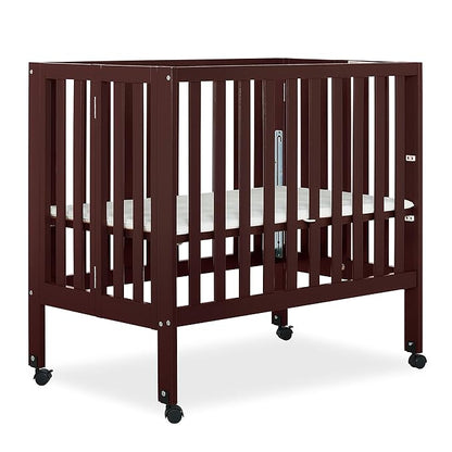 Jett Non-Full Size Folding Convertible Crib, Lightweight Portable Crib, Three Adjustable Mattress Height Settings, Easy to Fold Travel Crib, 1.5” Mattress Pad Included