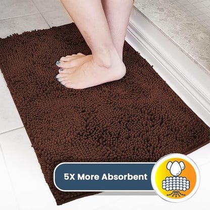 Muddy Mat® Shown on TV – Super Absorbent Microfiber Dog Door Mat for Muddy Paws, Non-Slip Washable Pet Rug, Quick Dry Chenille Entryway Carpet, Machine Washable Indoor Outdoor mat, Brown 72"x48"