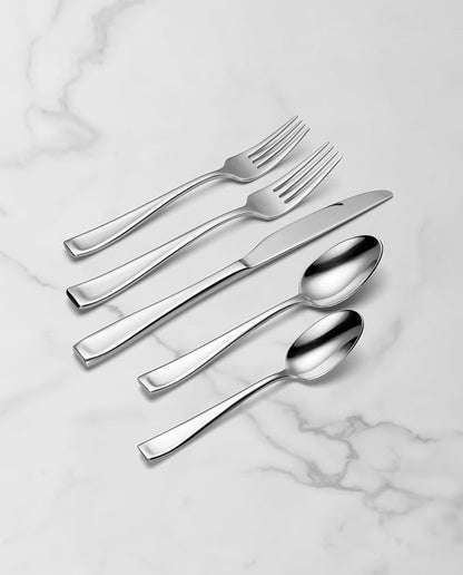 Oneida Moda 75-Piece 18/10 Silverware Set for 12, Flatware | silver, dishwasher safe | includes knives, forks, and spoons | heavy duty, cutlery set, utensil set, wedding silverware
