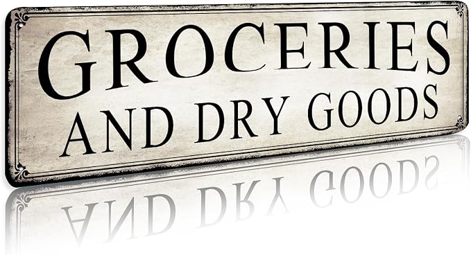 Pantry Sign Grocery Tin Sign General Farmhouse And Kitchen Wall Decor General Store Decorations 4×16 Inches
