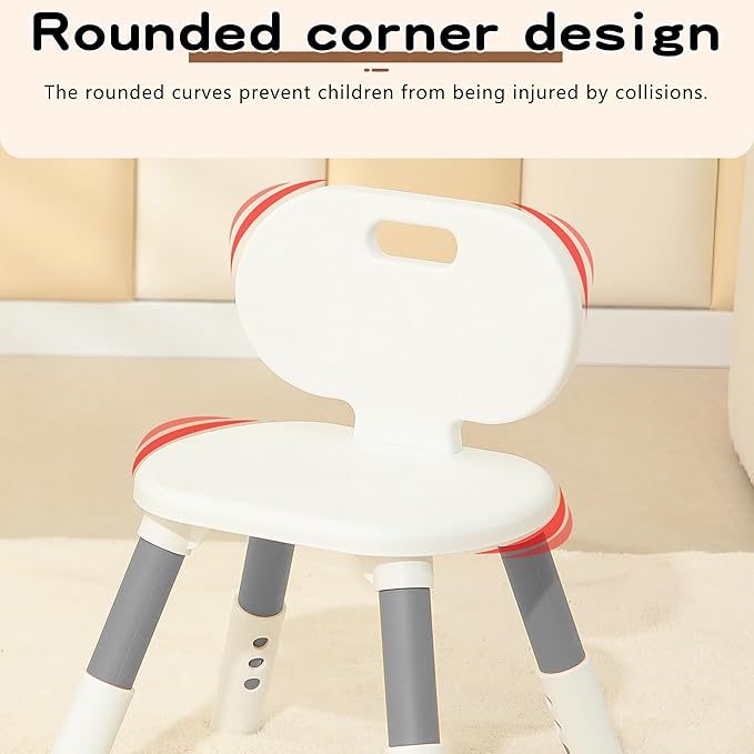 3 Level Height Adjustable Kids Chairs Plastic Preschool Chair Durable and Lightweight Child Chair with a Maximum Load Capacity of 220 pounds Suitable for Day Care, Classroom, and Home (1-Pack Grey)