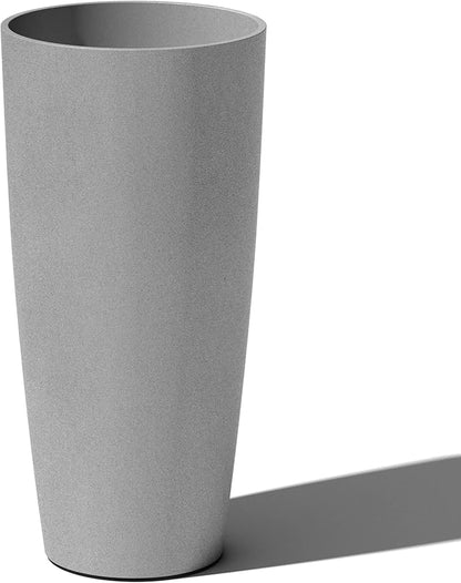 Veradek Mason Series Vega Planter - Round Tall Planter for Indoor or Outdoor Porch/Patio | Made from Plastic-Stone Composite with Drainage Holes | Modern Décor for, Flowers, Interior Plants