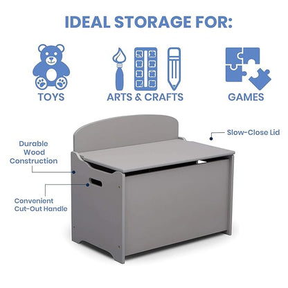 Delta Children MySize Deluxe Toy Box, Grey