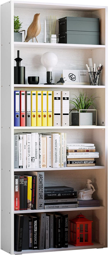 IRONCK Bookshelves and Bookcases Floor Standing 6 Tier Display Storage Shelves 70in Tall Bookcase for Home Office, Living Room, Bed Room
