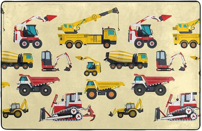 Tractor Truck Rug 60x39 inch Construction Car Play Room Boy Bedroom-Cartoon Construction Truck Tractor