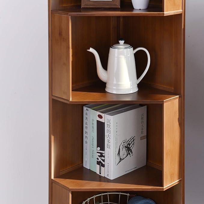 5-Bookcase Industrial Cube Shelf Corner Bookshelf Display Storage Tall Multifunctional Stand for Home Office Living Room Decoration…