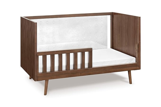 Nifty Clear 3-in-1 Crib in Walnut, Greenguard Gold Certified, 54.63x31.63x35.13 Inch (Pack of 1) (US0300UL)