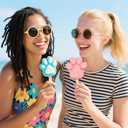 3 PCS Bear Paw Popsicle Molds - 4 Cavity Silicone Ice Cream Molds with 150 Wooden Sticks, Homemade Ice Pop Maker, Cakesicles
