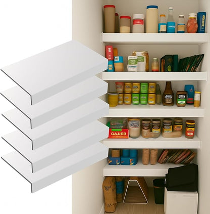 5 Pack 46x12in Wire Shelf Cover for Pantry, Closet, Kitchen – Waterproof PVC Wood-Look Wire Rack Covers for Shelves, Multiple No-Tool Installation