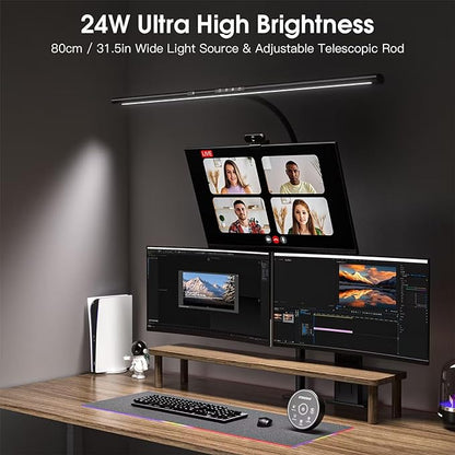 Desk Lamp, 31.5" LED Desk Lamp for Home Office,Gesture Sensing Control Desk Light, Dimmable & Color Temperature, Eye-Caring Office Lamp, Brightest Architect Lamp for Screen/Workbench