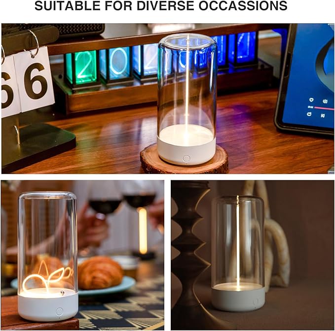 Mini Minimalist Table Lamp Cordless LED Desk Lamp Rechargeable Modern Night Lights Portable Nightstand Lamps Unique Ambient Light Mood Lighting for Bedroom, Beside, Nursery
