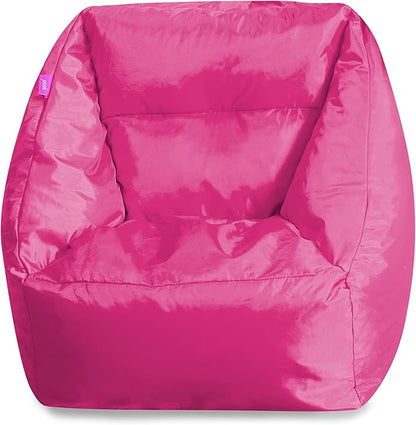 Posh Creations Structured Comfy Seat for Playrooms and Bedrooms, Large Bean Bag Chair, Coronado Chair, Pink