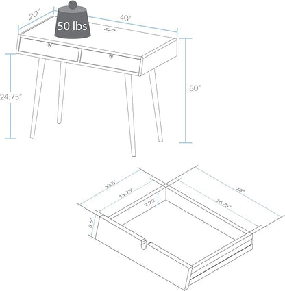 American Trails Freedom Made of Solid American Desk with USB Ports, Natural Oak (New)