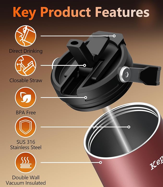 Kepwam Heated Coffee Mug Rechargeable T3, 20oz Self-Heating Travel Mug for Coffee with 1℉ Precise Temperature Control & App, Portable Cup Warmer for Outdoor & Car (Fits Cup Holders)