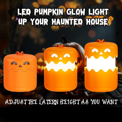 Rechargeable Halloween Pumpkin Lantern Light Collapsible Jack O Lantern | Battery Operated Pumpkin Lantern with Lanyard - Halloween Party Favor Decoration Outdoor Light up Pumpkin for Halloween Party