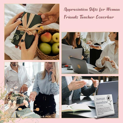 Human Sunshine Definition Desk Signs Funny Appreciation Gifts for Women Thank You Gift for Friends Teacher Coworker Doctor Nurse Gift for Mom Aunt Sister Sunshine Party Decorations (silver) XLK12