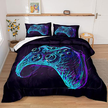 Gaming Comforter for Boys Teen,Game Contoller Bedding Set for Boys Kids,Down Alternative Comforter for All Season,Gamer Home Decor for Boys Comforter Set (Comforter-Game35, Twin)
