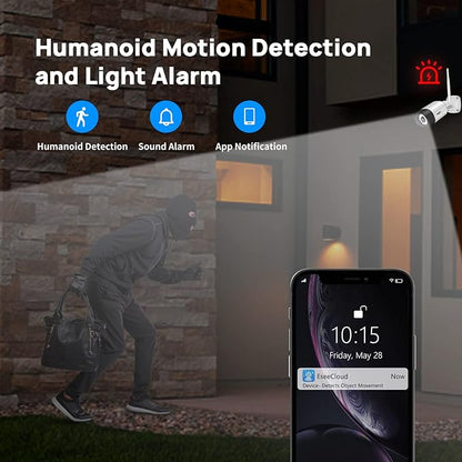 【Wireless Pro,Plug & Play】 Hiseeu 2.5K 5MP WiFi Security Camera System Outdoor,Expandable 16CH 8MP NVR, 1TB HDD,Spotlight,2 Way Audio, IP66 Waterproof, Motion Alert, DC Power Plug-in, 24/7 Recording