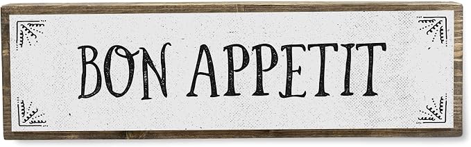 Kitchen Wood Signs (Medium - Wood And Metal, Bon Appetit)