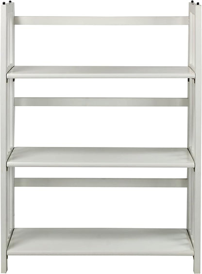 Casual Home 3-Shelf Folding Stackable Bookcase (27.5" Wide)-White
