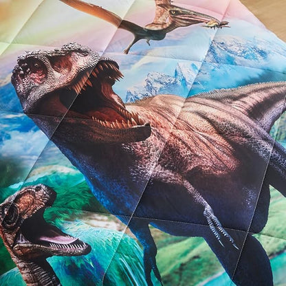 ADASMILE A & S Dinosaur Comforter Full Size for Boys Dinosaur Bedding Set for Kids 6 Pieces Dinosaur Comforter Set with Sheets Bed in A Bag T-Rex Dinosaur Comforter and Sheets Set for Home Decor
