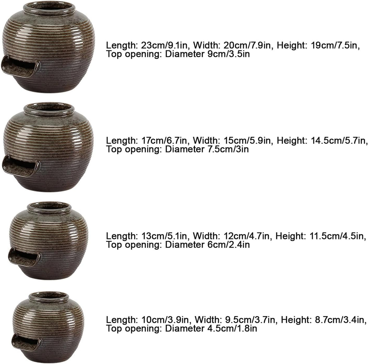 Ceramic Water Fountain Spout U-Shaped, Spitters for Small Ponds | Fish Tank Water Circulation for Patio Pond Pool, Decoration Landscaping Fountain Ornaments(23*20*19cm/9.1*7.9*7.5in)