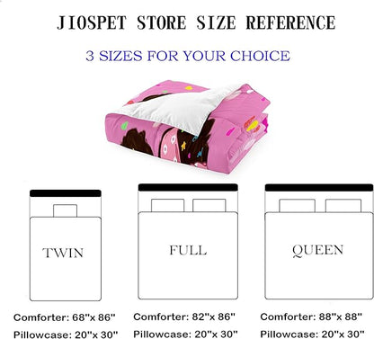 Black Girl Full Size Comforter Sets for Girls-Black African American Girls Full Size Bedding Sets Pink Princess Full Size Comforter Sets Girls Room, Full (1 Comforter 2 Pillowcases)